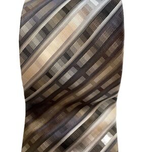 JOSEPH & FEISS Neutral Stripe Woven Silk Tie